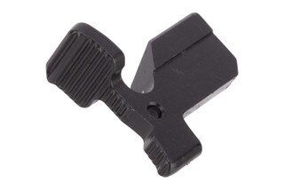 Serrated AR-10 bolt catch/release, black DLC.